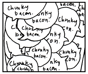 Plenty of chunky bacon pizza to go around. Plenty of chunky bacon pizza to go around.